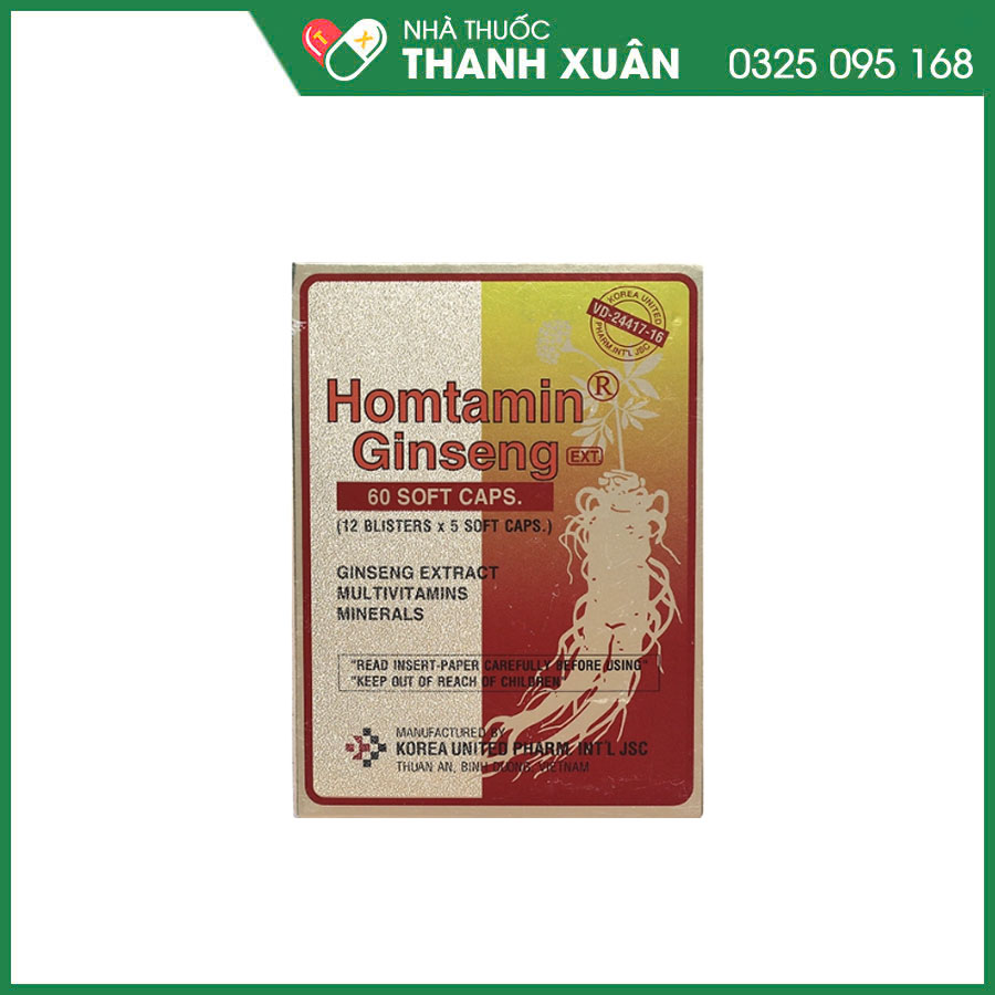 Homtamin Ginseng thuốc bổ bổ sung vitamin, muối khoáng giúp giảm mệt mỏi